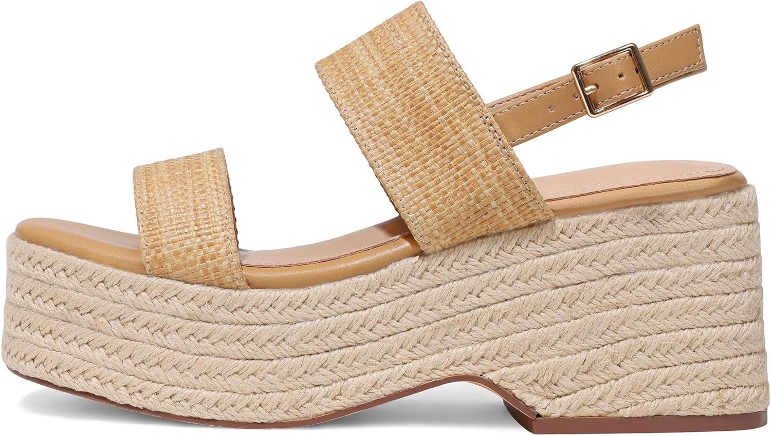 Platform Sandals Women Open Toe Ankle Strap Summer Wedge Espadrille Sandals Cute Beach Straw Raffia Woven Sandals Comfortable Vacation Dress Shoes