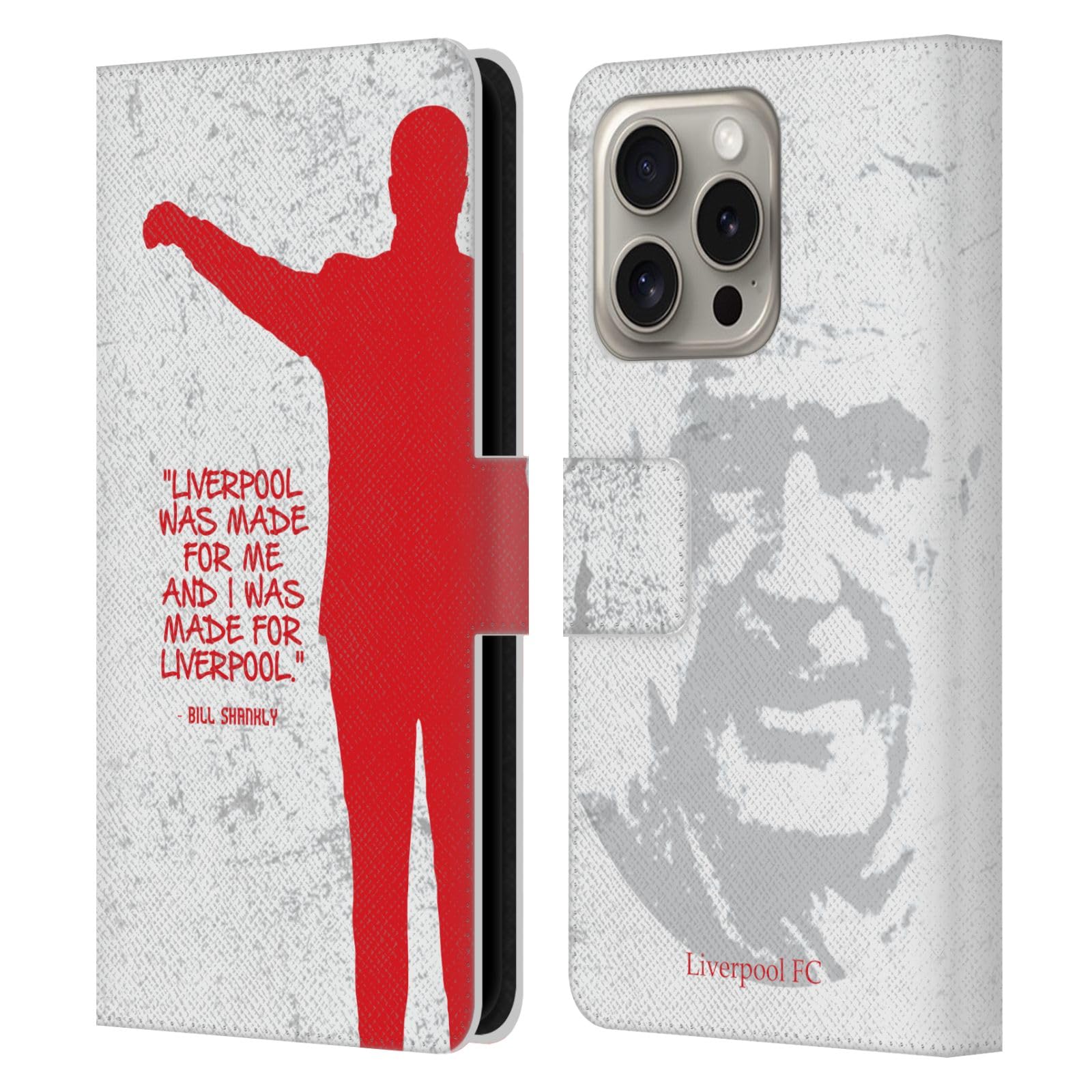 Head Case Designs Officially Licensed Liverpool Football Club Made For Liverpool Bill Shankly Quotes Leather Wallet Case Compatible With Apple iPhone 16 Pro
