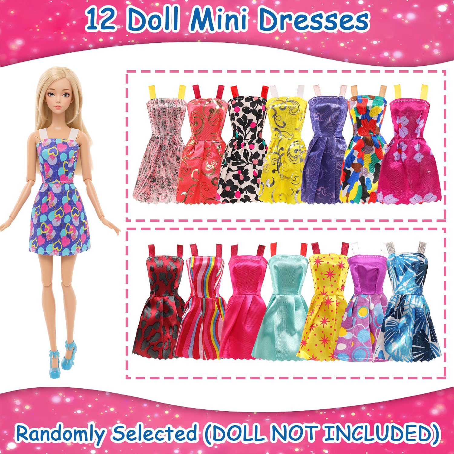 Miunana 38 Pezzi (Selezionati A Caso) Per 11.5 Pollici 30 cm Bambola: 2 Vestiti Da Sposa + 2 Abiti + 2 Pantaloni + 2 Costumi Da Bagno + 12 Vestiti Moda + 10 PCS Scarpe + 8 Accessori