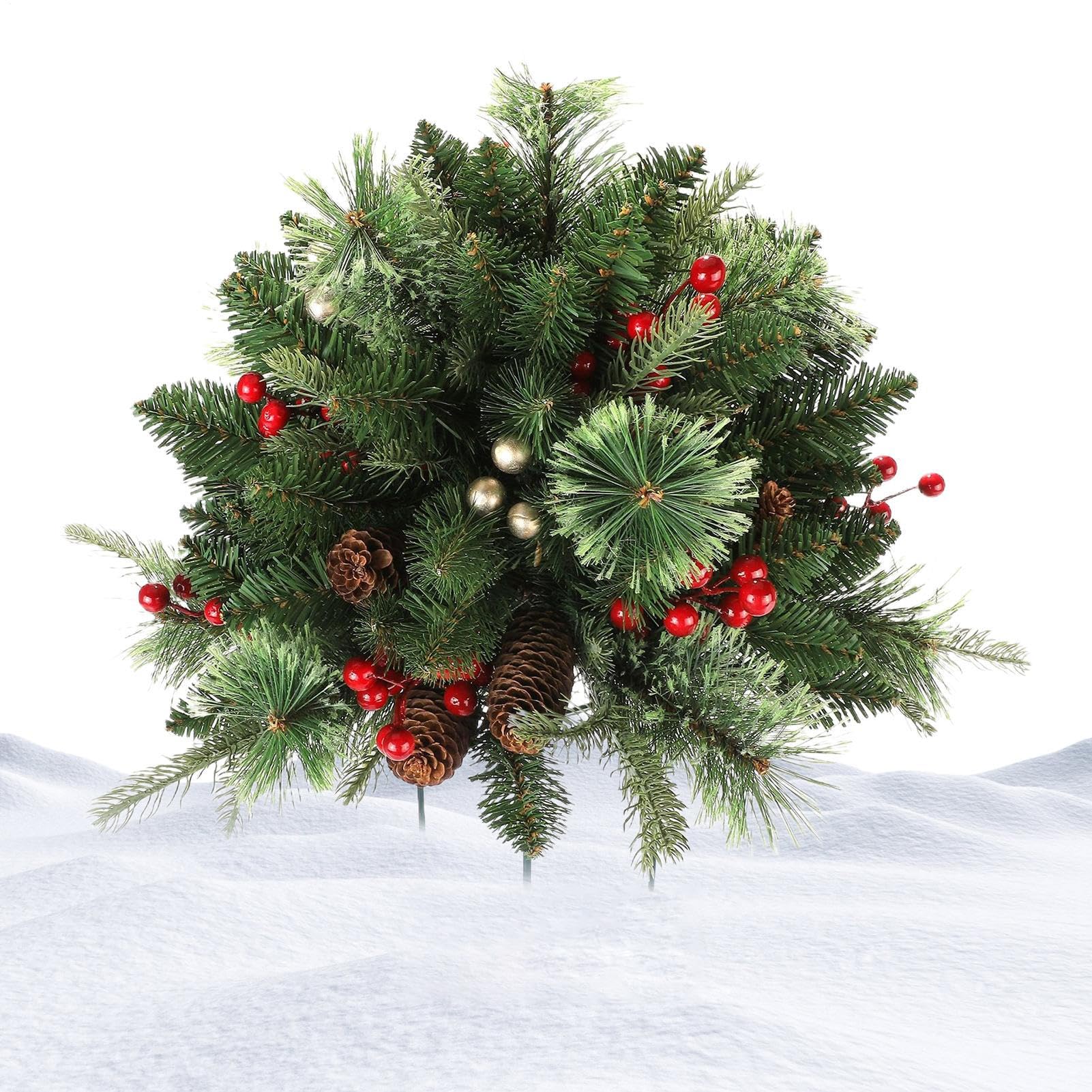 Varillas de jardín ornamentales y pinchos para suelo estilo árbol de Navidad