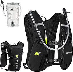 N NEVO RHINO Colete De Hidratação Para Corrida Feminino, Mochila Com Aquático 5L, Pequena E Leve, Mini Feminino Caminhadas, Trilhas, Maratonas (Pacote Bolsa Água 1,5L)