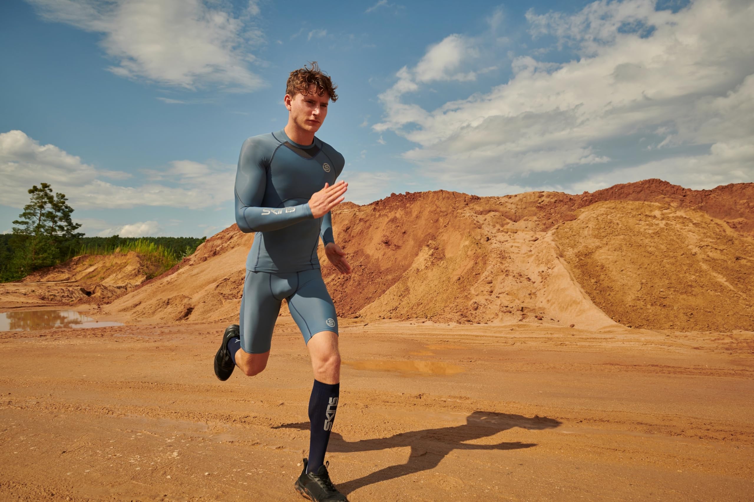 Skins Series-3 Half Tights Herren blau Größe XXL 2022 Laufsport Shorts
