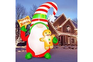 OurWarm 8 FT Christmas Inflatables Outdoor Decorations, Blow-Up Santa Claus Yard Ornament