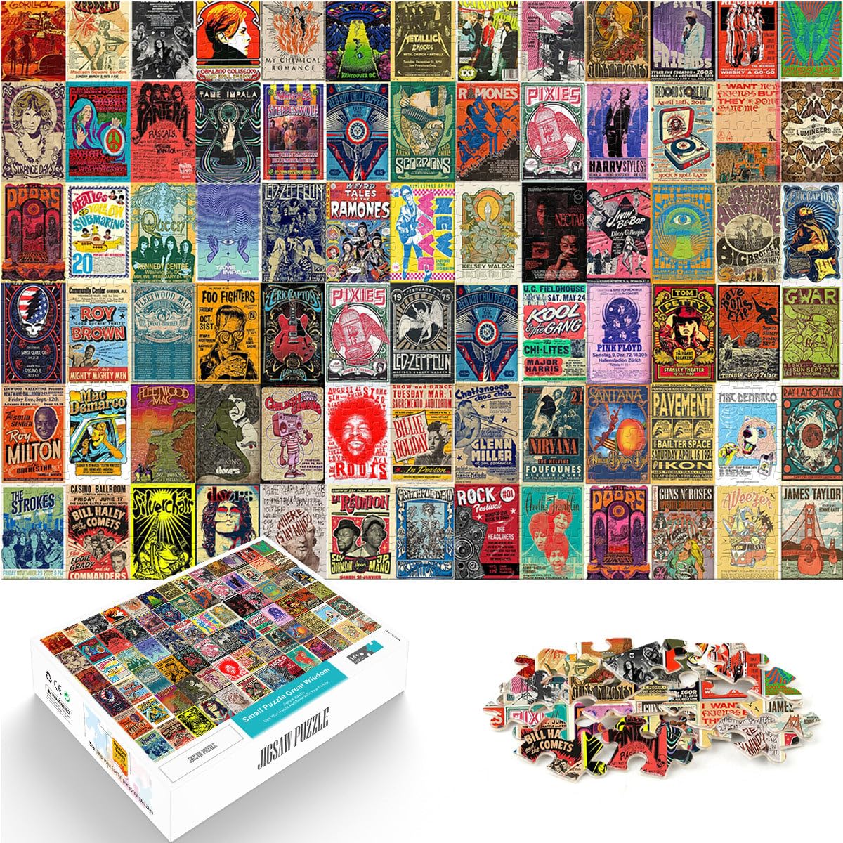 Adults 1000 Pieces Puzzle Retro graffiti collage Fun Games 26x38cm Every Piece is Unique - Challenging Family Fun Game Suitable for and 14 — image 1