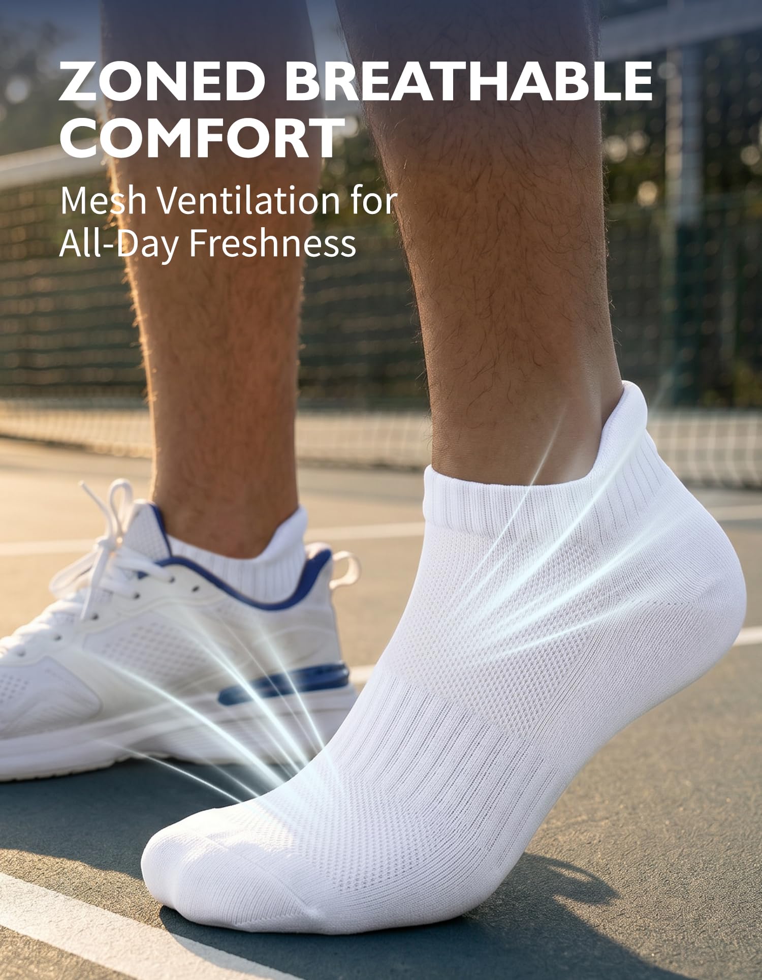 CLOSEMATE Chaussettes de Sport 39-42 43-46 47-50 Socquettes Homme Femme en Coton Antidérapantes Anti-Ampoules Respirantes Basses Courtes pour Running Randonnée Tennis en Blanc Noir 6 ou 7 Paires