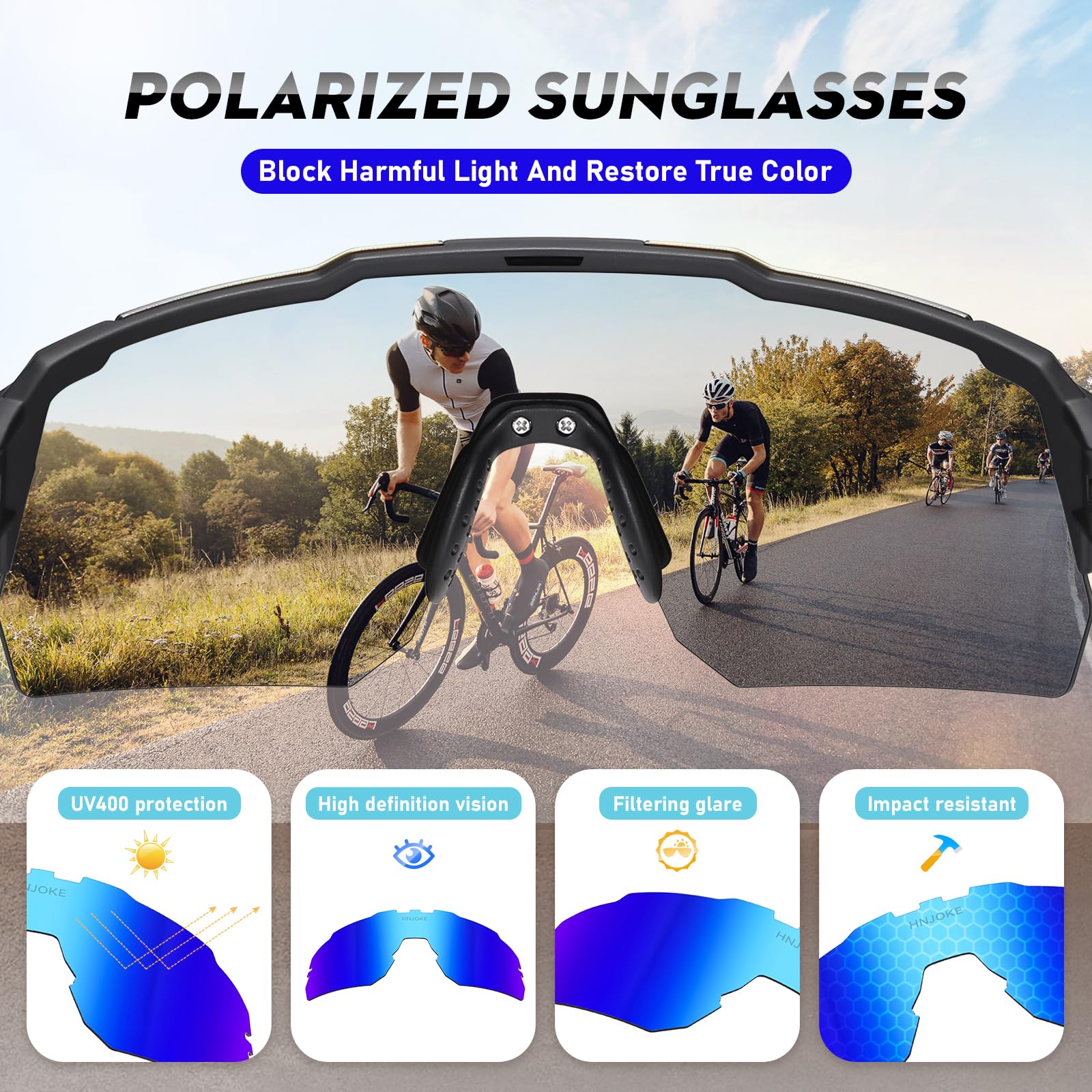Occhiali da sole sportivi polarizzati Protezione UV 400 per donne uomini ciclismo corsa