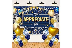 22 Pack Thank You Backdrop Banner & Balloons for Appreciation