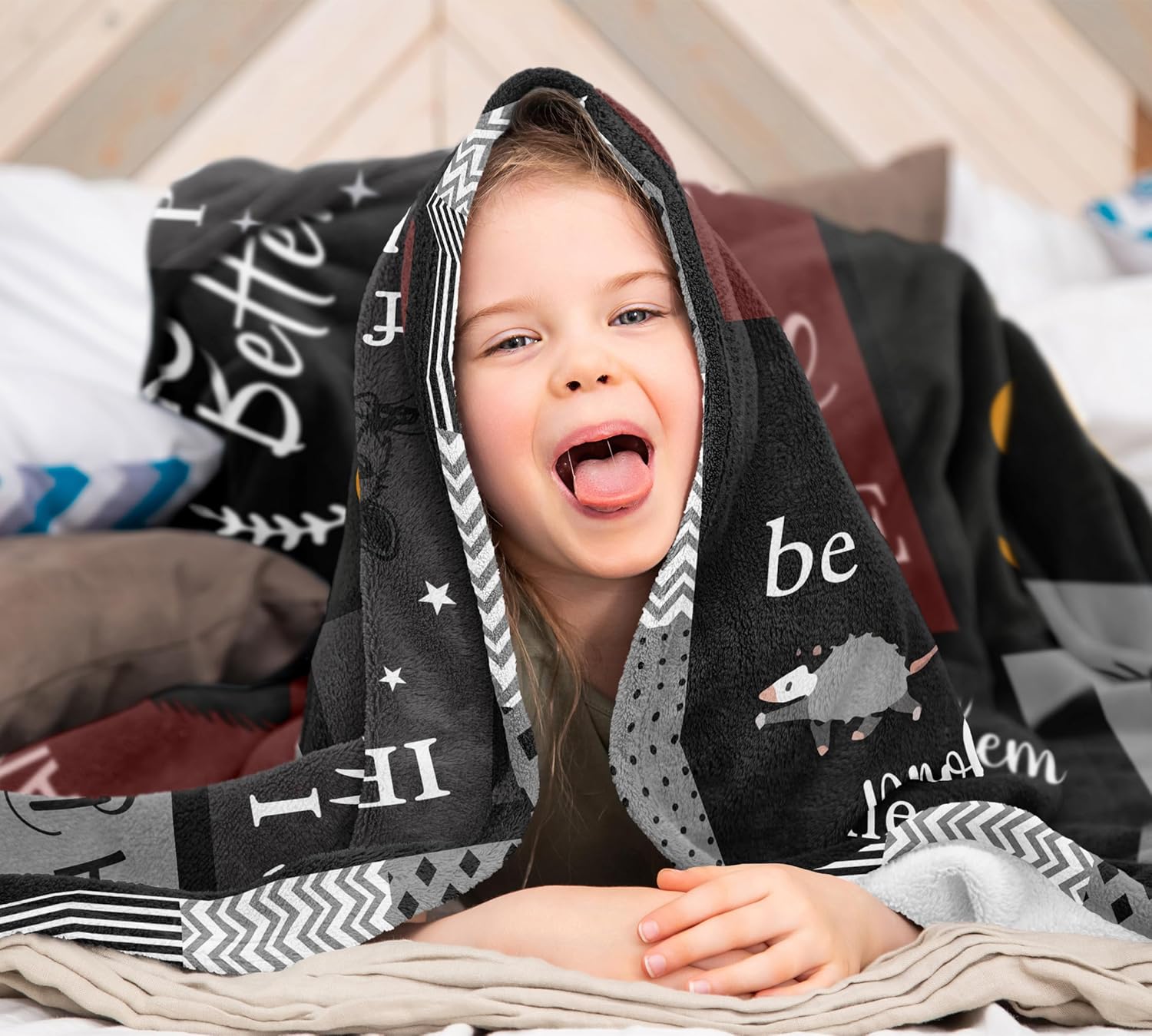 Punofell Unique Possum Gifts for Woman/Men, Opossum Gifts for Girls/Boys, Blanket for People Who Love Possums, Possum Birthday Present for Friends/Families 50"X60" - Image 4