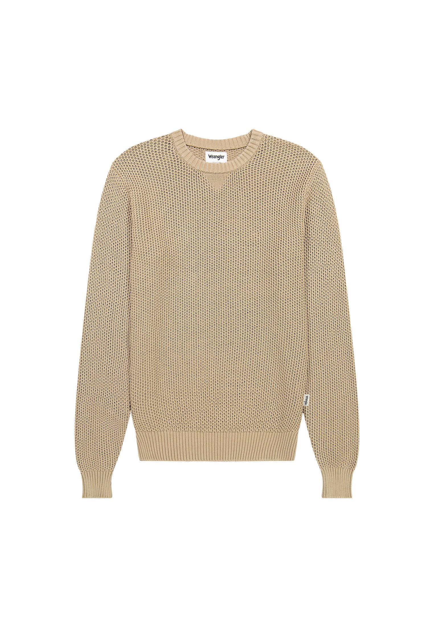 Wrangler Men's Crewneck Sweater, Timberwolf, M