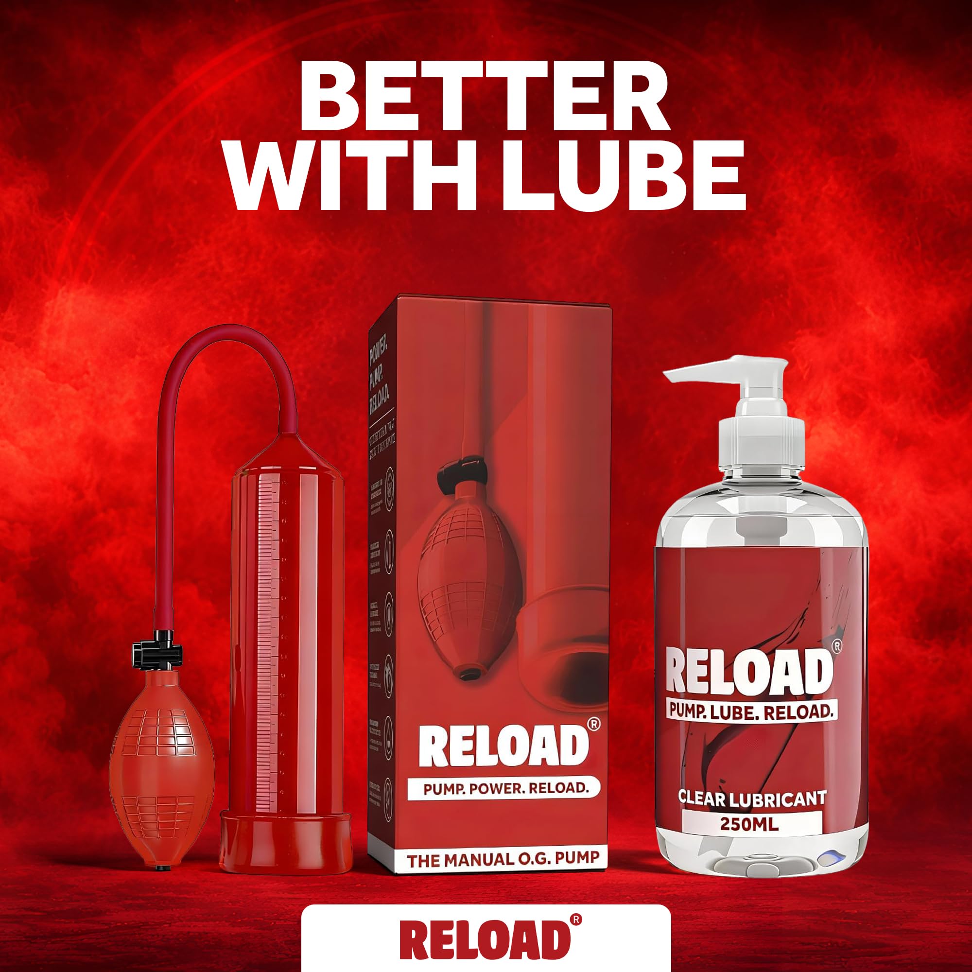 Reload The O.G. : pompe à pénis pour l'érection masculine, pompe à vide à commande manuelle dotée d'un design confortable en silicone souple, fabriquée dans un matériau sans danger pour le corps