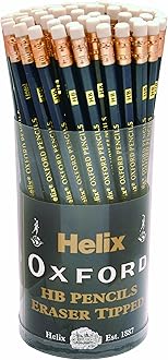 Helix Oxford Eraser Tipped HB Pencils (Pack of 72)