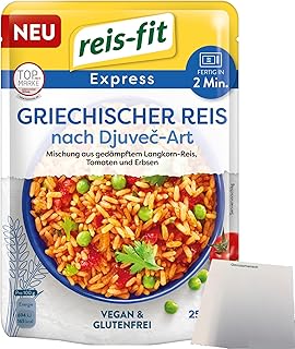 Reis-Fit Express griechischer Reis nach Djuvec-Art (250g Packung) + usy Block