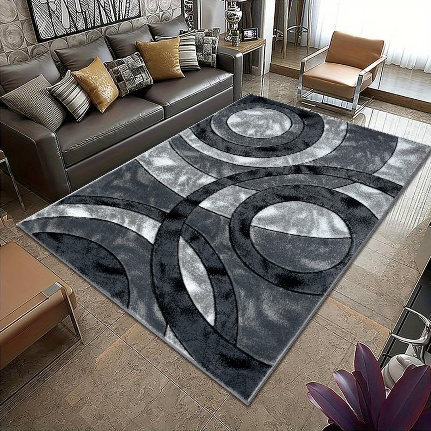Tapis chambre à coucher et salon gris 120x170 pour intérieur cosy