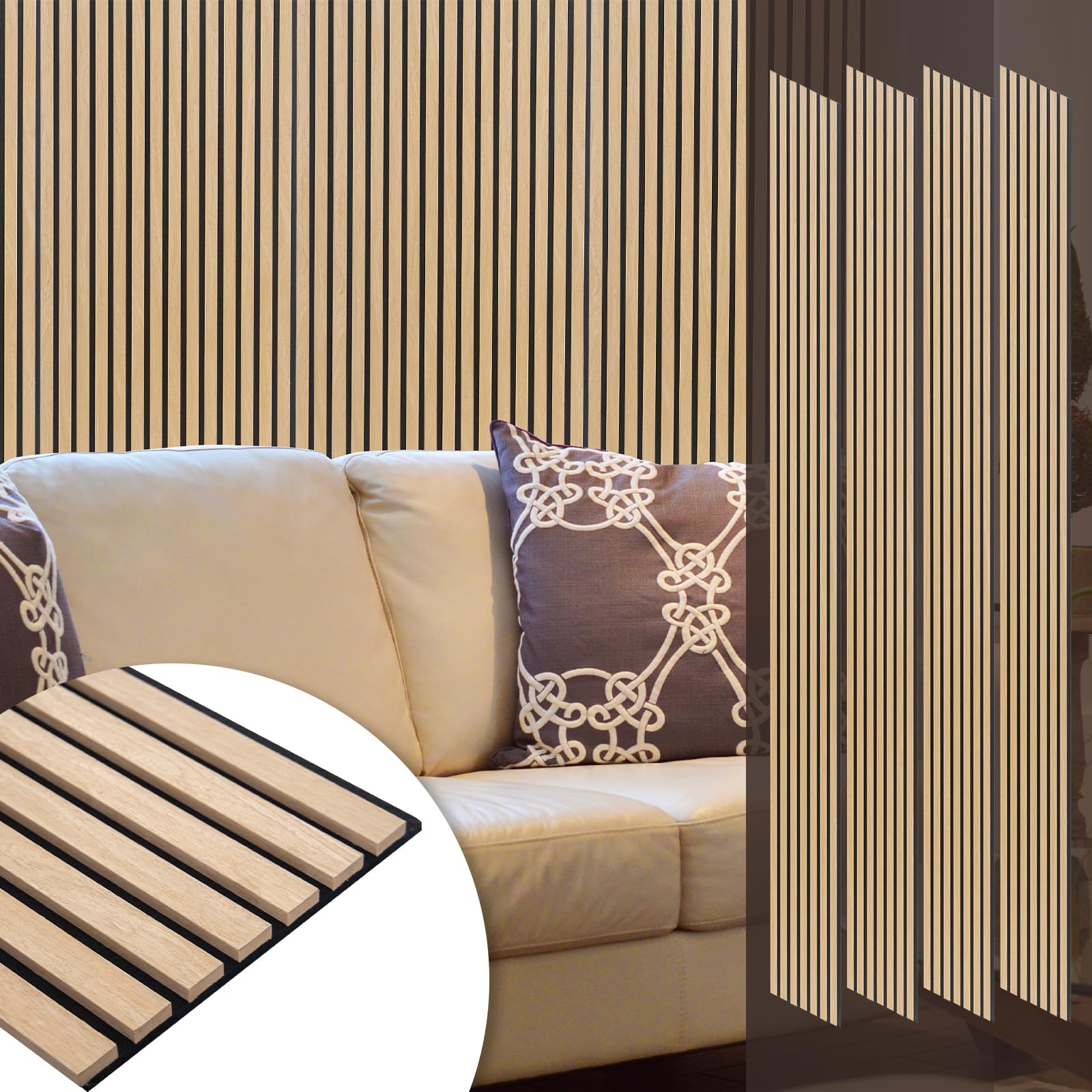 Yuzzy Wood Panels for Wall and Ceiling 108-Inch