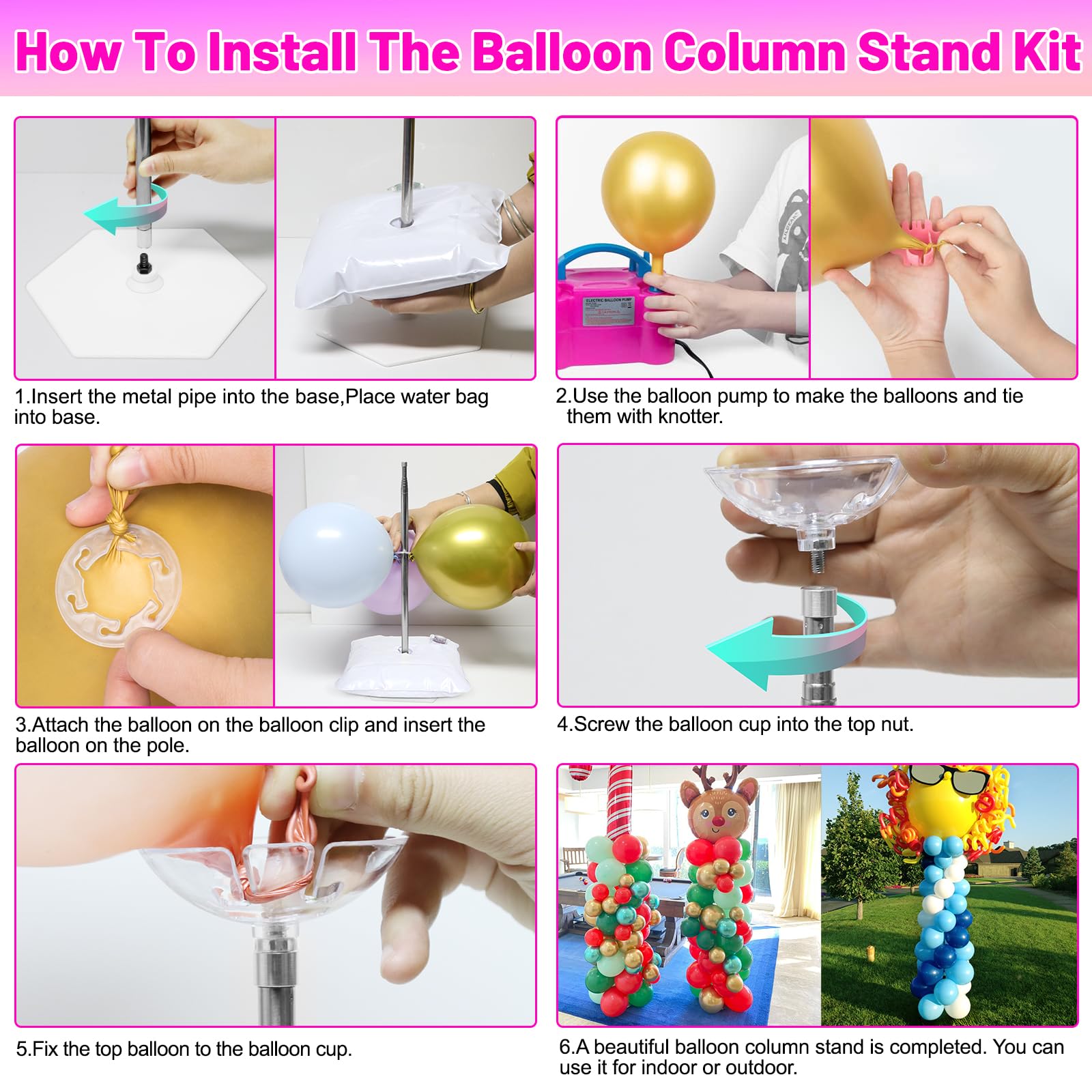 Amazon.com: Toosci Balloon Column Stand Kit with Electric Balloon