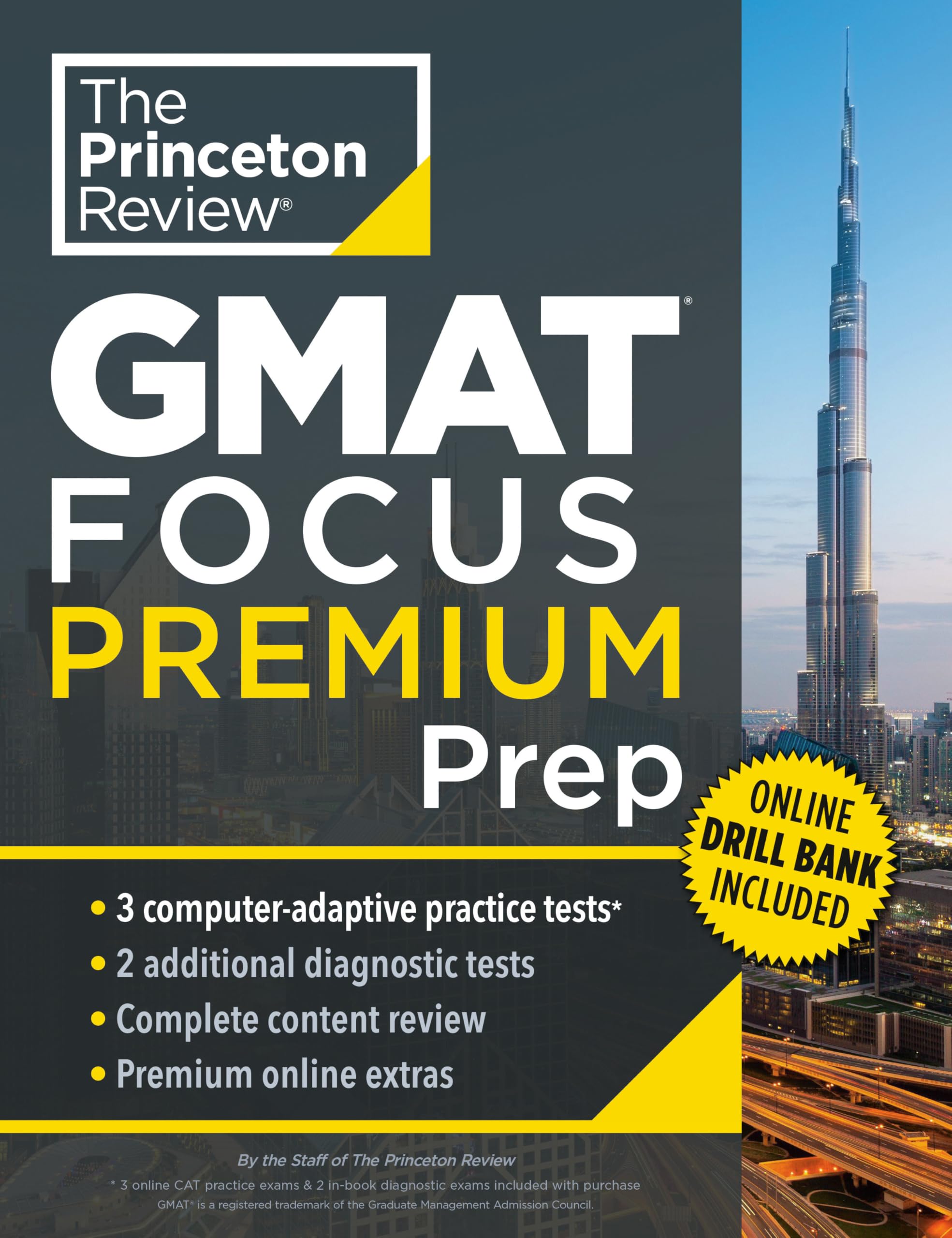 Princeton Review GMAT Focus Premium Prep: 3 Full-Length Cat Practice Exams + 2 Diagnostic Tests + Complete Content Review
