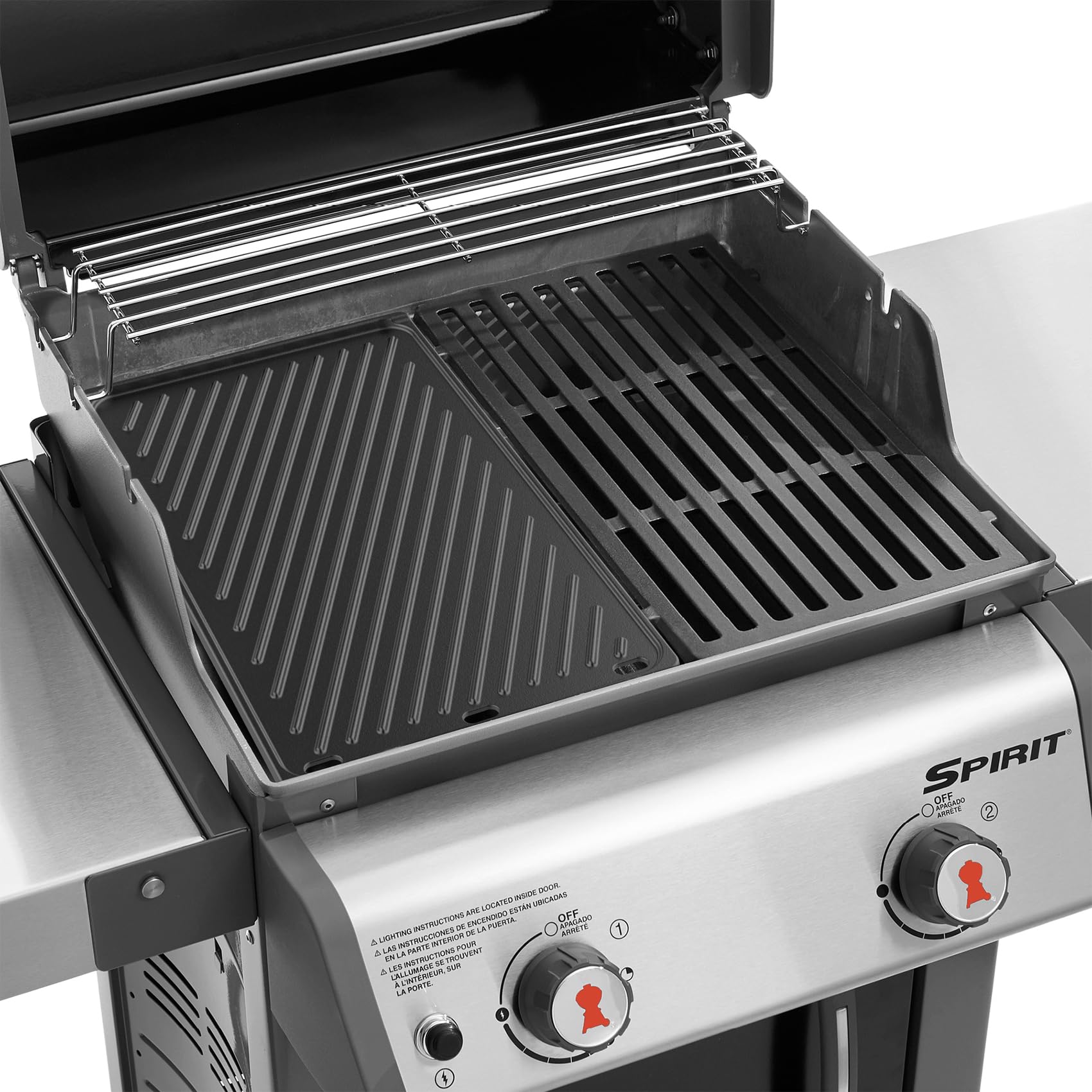 Onlyfire Piastra in Ghisa per Griglie a Gas Weber Spirit 200 Series con Pannello di Controllo Frontale e Spirit II 200, Spirit E/S-210, Spirit E-310(2025), Piastra Reversibile, Ricambio per Weber 7637