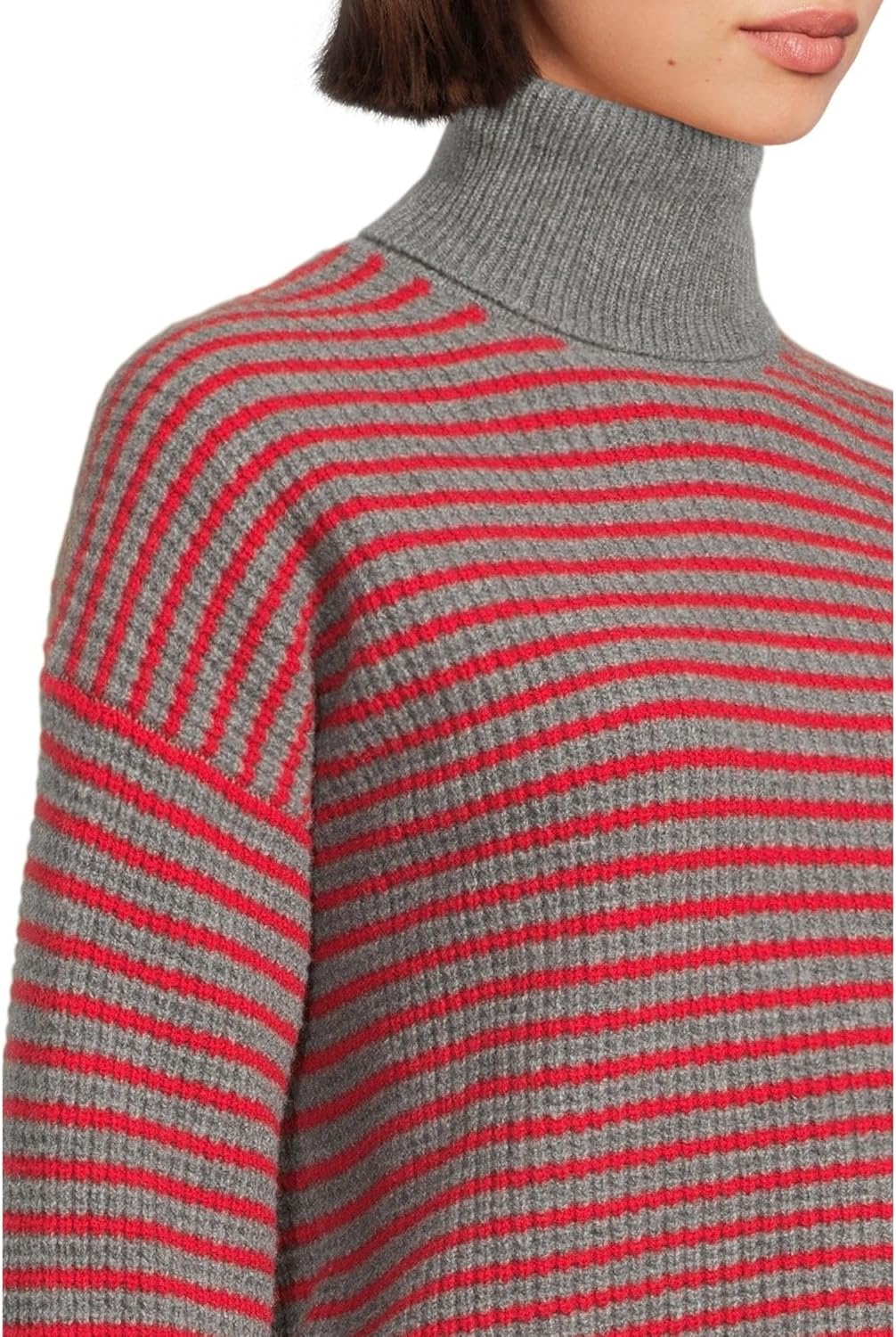 Madewell Womens Pine Stripe Wool Waffle Stripe Crew Neck - Image 4