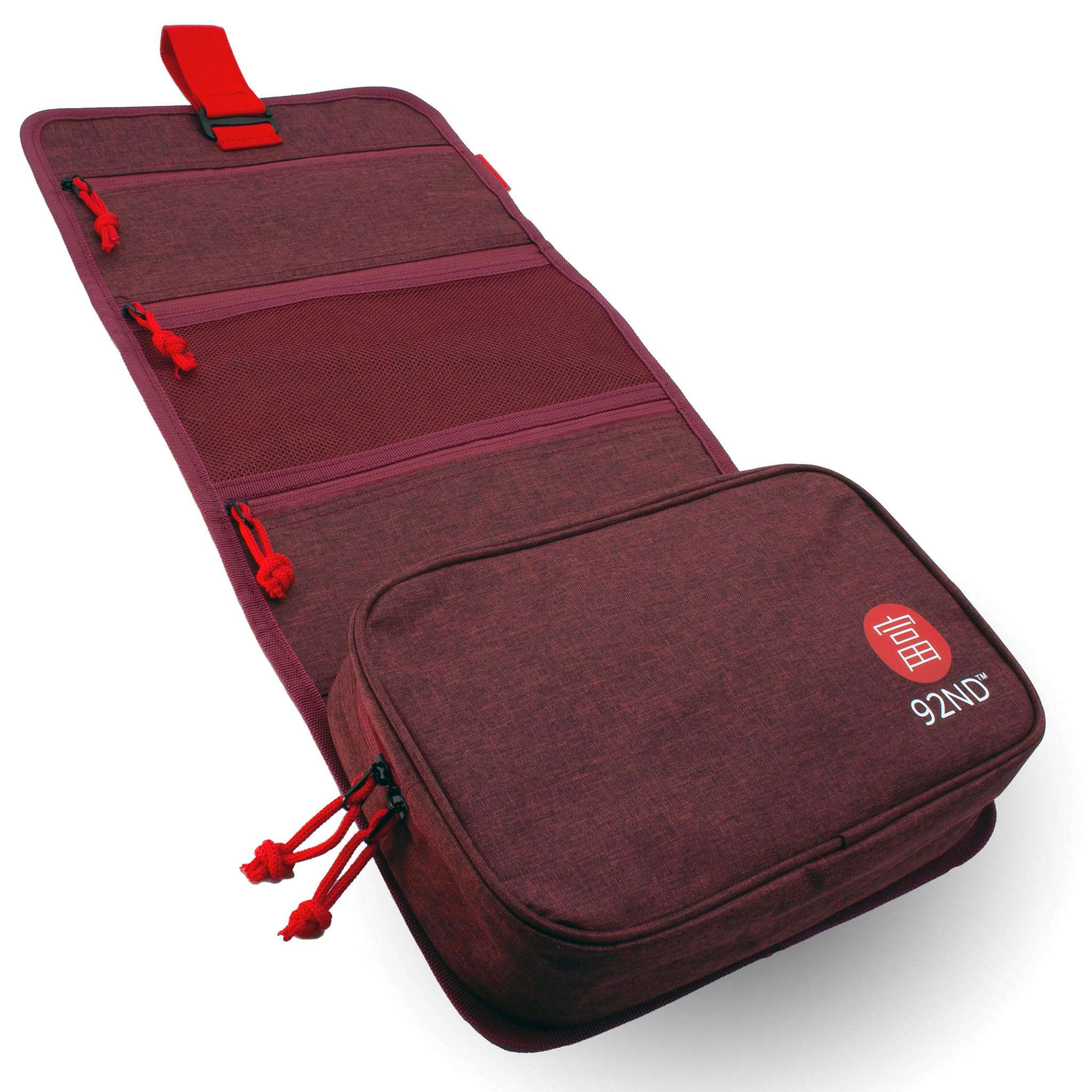 92ND.Supply, Trousse de toilette pour homme, Trousse de toilette pour homme à suspendre, Tous les compartiments avec fermeture éclair, Beaucoup d'espace de rangement grâce à la sangle réglable