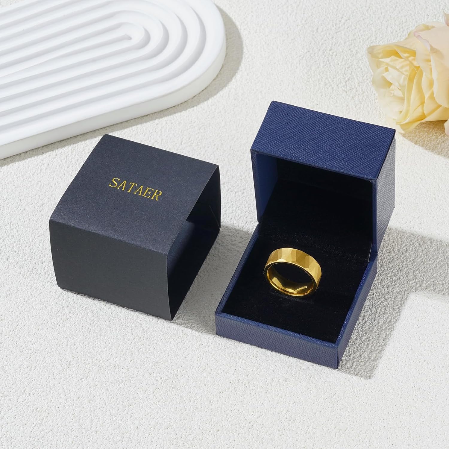 6mm 8mm Couples Wedding Band Ring for Men and Women 18K Tungsten Ring Handmade Ring Faceted Finished Comfort Fit Size 5-15 - Image 5