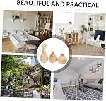3Pcs DIY Wooden Flower Vases Small Wood Craft Pots for Home Office Balcony Decoration 6.49X2.55X2.55 Inch