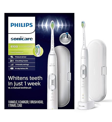 Philips Sonicare Protective Clean 6100 Cepillo eléctrico para dientes, Hx6877/21, 1 libra