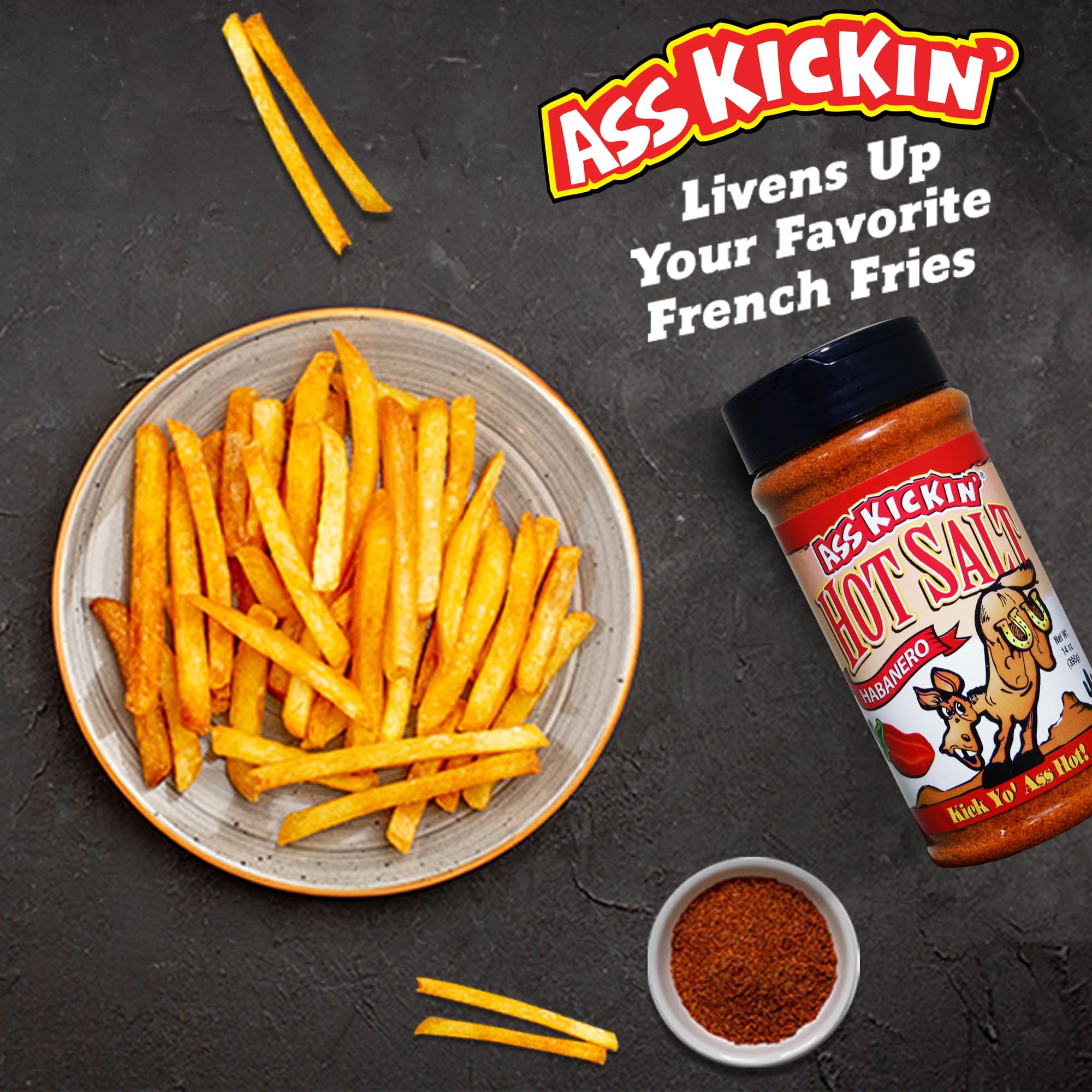 Kickin' Épicez votre vie avec notre sel piquant à l'habanero premium - Infusion de saveurs ardentes pour chaque plat - Bouteille à saupoudrer de 14 oz