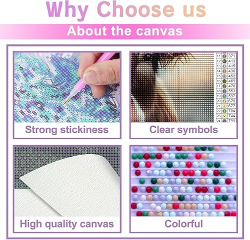 Miniatura 5 de Kit de pintura de diamantes para adultos, arte de vaca de granja, pintura de piedras preciosas de diamantes para principiantes, kit de pintura de