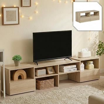 TV Stand, Telescopic, TV Board, Low Board, Width 36.6 - 67.7 inches 93 - 172 cm, 32 Type, 43 Type, 50 Type, 55 Type, Corner, Angle Adjustment, TV Rack, Large Capacity, Storage, Drawer, Nordic