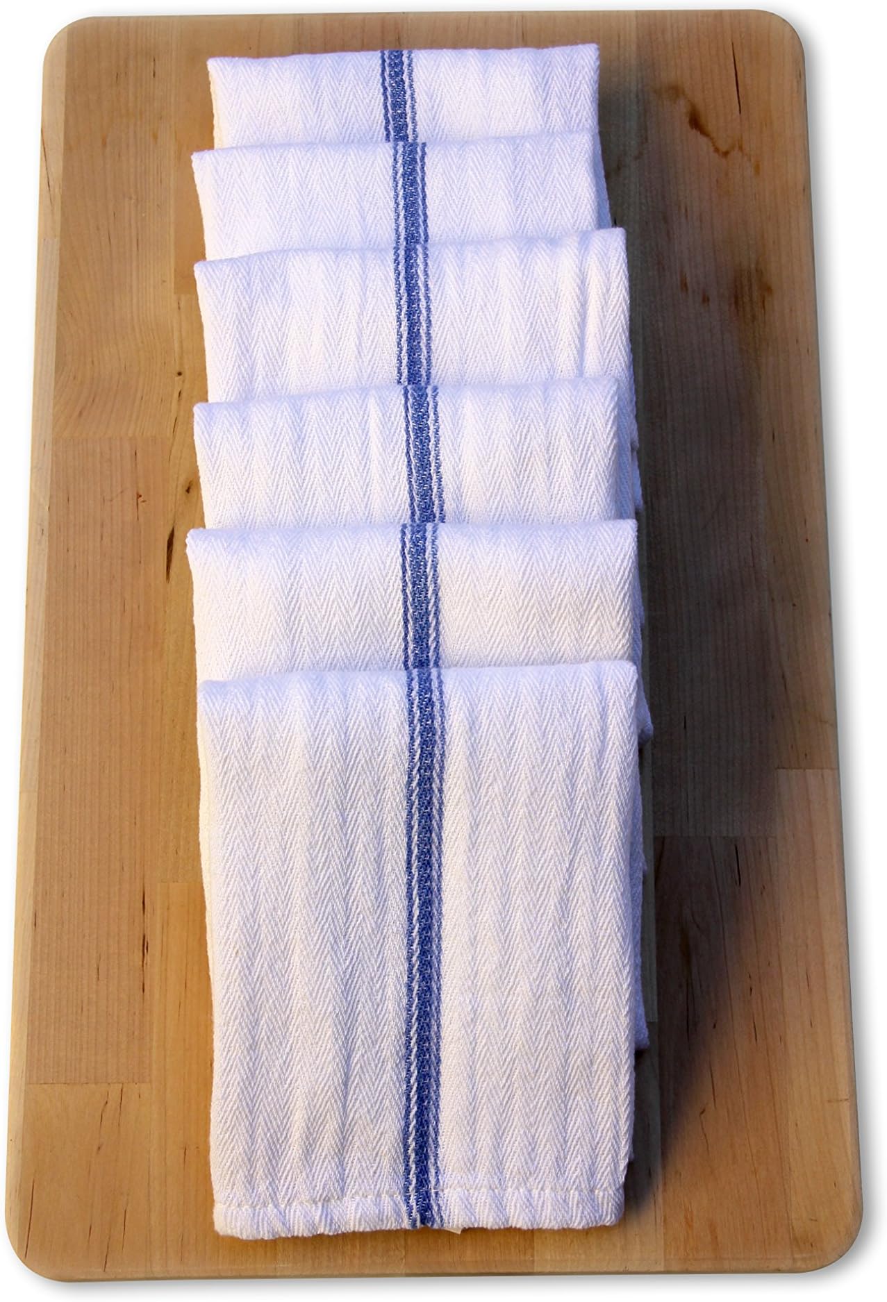Kitchen Towels - Absorbent Kitchen Dish Towels Set Professional Grade 24oz - 100% Cotton Dish Towels - Actual Towel Photos - Also Great for Cloth Napkins - (Size 25โ x 14โ) Tea Towels and Dish Cloths - ONLY Dish Towels Set backed by Sancito a 1-year 100% (6, Blue)