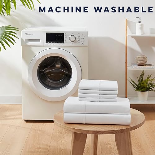 Miniatura 5 de 32655 Juego de sábanas y fundas de almohada de 6 piezas, tamaño King, sedosas, ultrasuaves, ecológicas, lavables a máquina, de secado rápido,