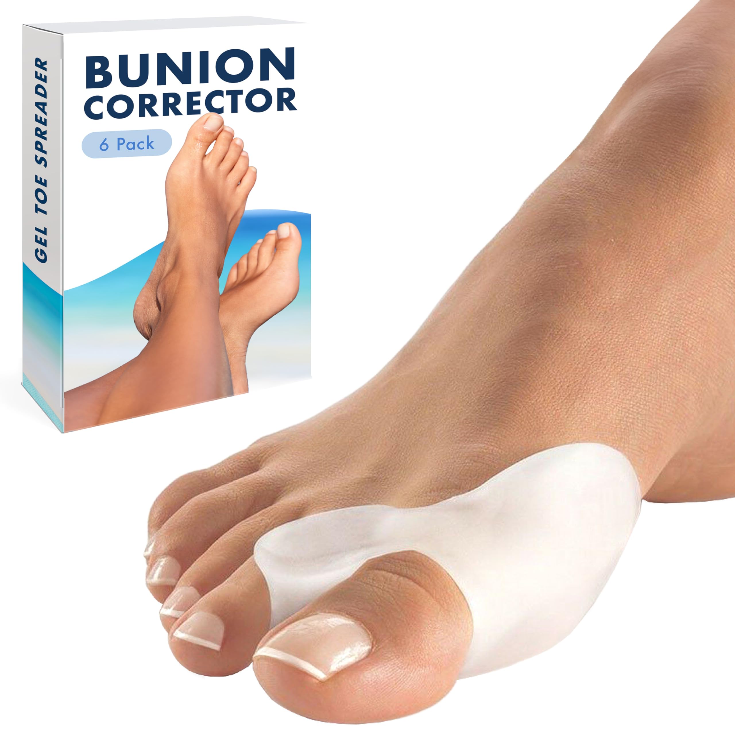 All Things Accessory 3 Pairs Gel Toe Protectors & Separators – Soft Silicone Toe Spacers for Everyday Comfort and Footwear Support (6 pcs)