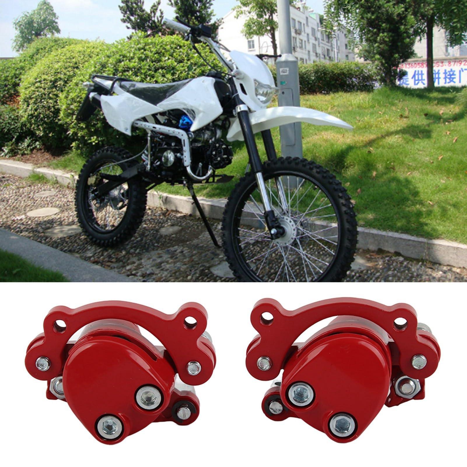 Front and Rear Disc Brake Caliper Pads Set (4 Pads + 2 Calipers) for Chinese Mini Moto Kid ATV Quad ¨C High-Friction, Heat-Resistant, Durable Brake Kit