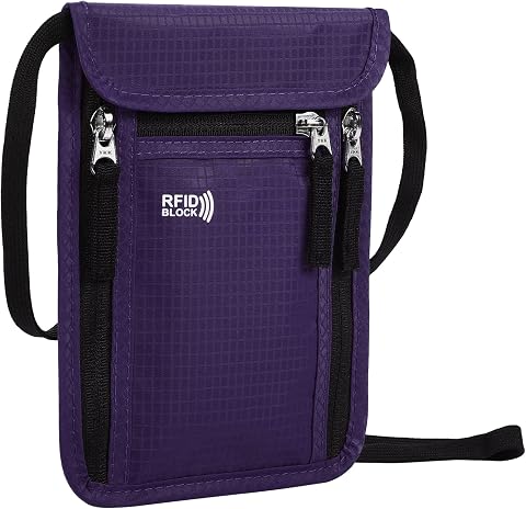 Brustbeutel Brusttasche Reisegeldbeutel mit RFID-Schutz wasserdicht Umhängebeutel Tasche maximale Sicherheit für Smartphone und Reise Dokumente
