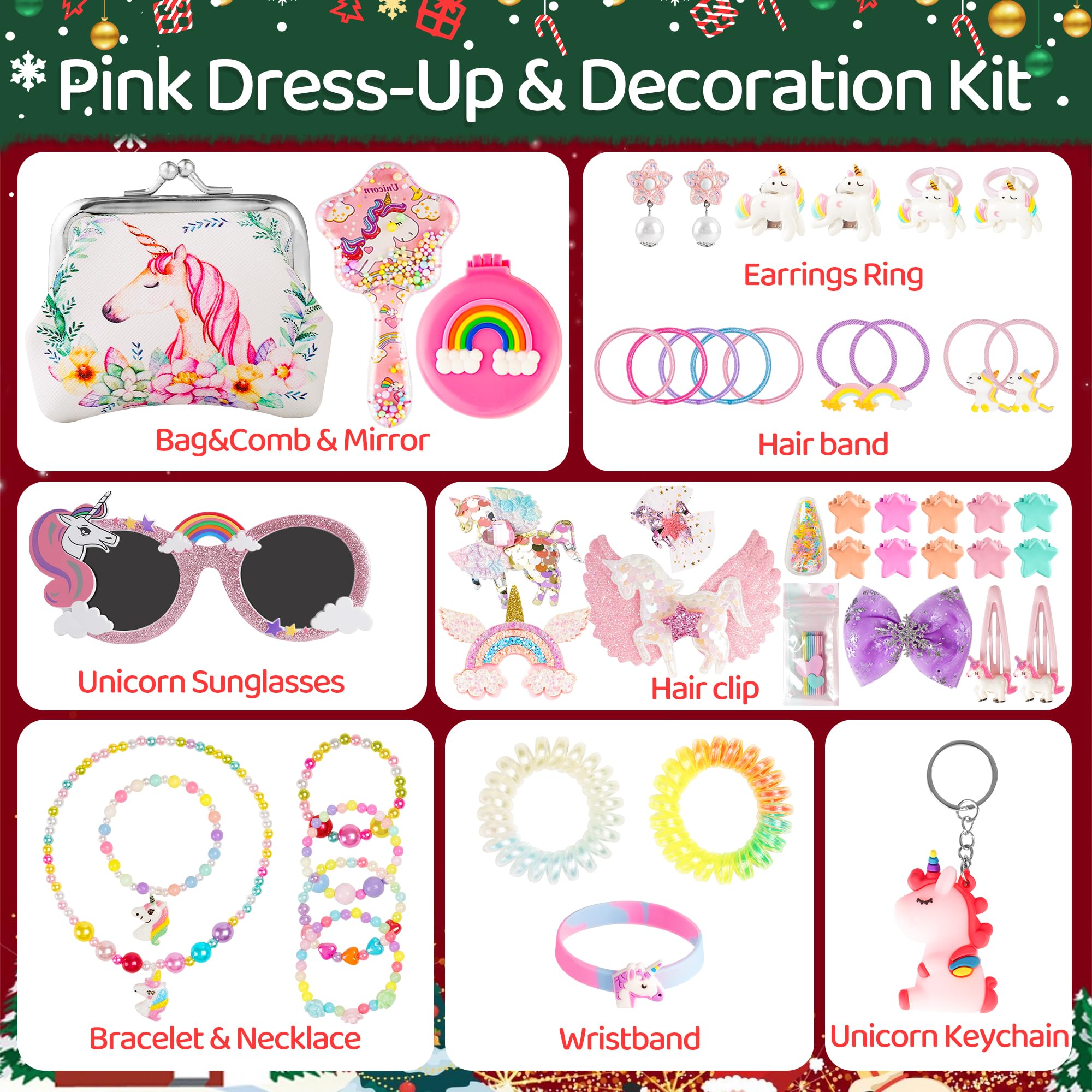 Calendario Avvento 2025 Unicorno per Bambina 3-10 Anni - 24 Sorprese con 57 Pezzi, Regalo di Natale Legami per Ragazze (Gioielli Inclusi) kids