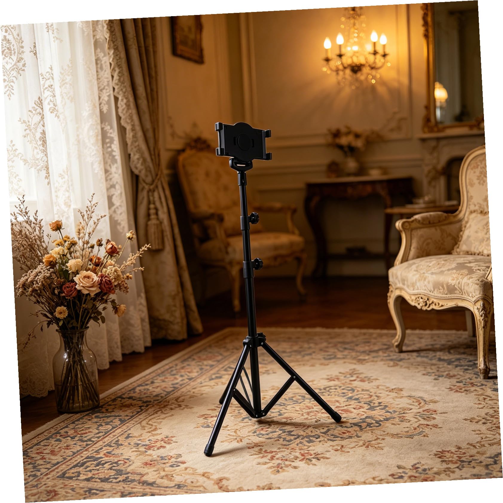 jojofuny Supporto per Tablet Regolabile in Altezza Base Tripode Rotante in Lega di Alluminio e Pc, Poggia Tablet Antiscivolo per Tavolo da 7 a 10 Pollici