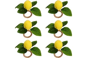 Lemon Napkin Holder 6PCS Placemat Table Decoration Rings