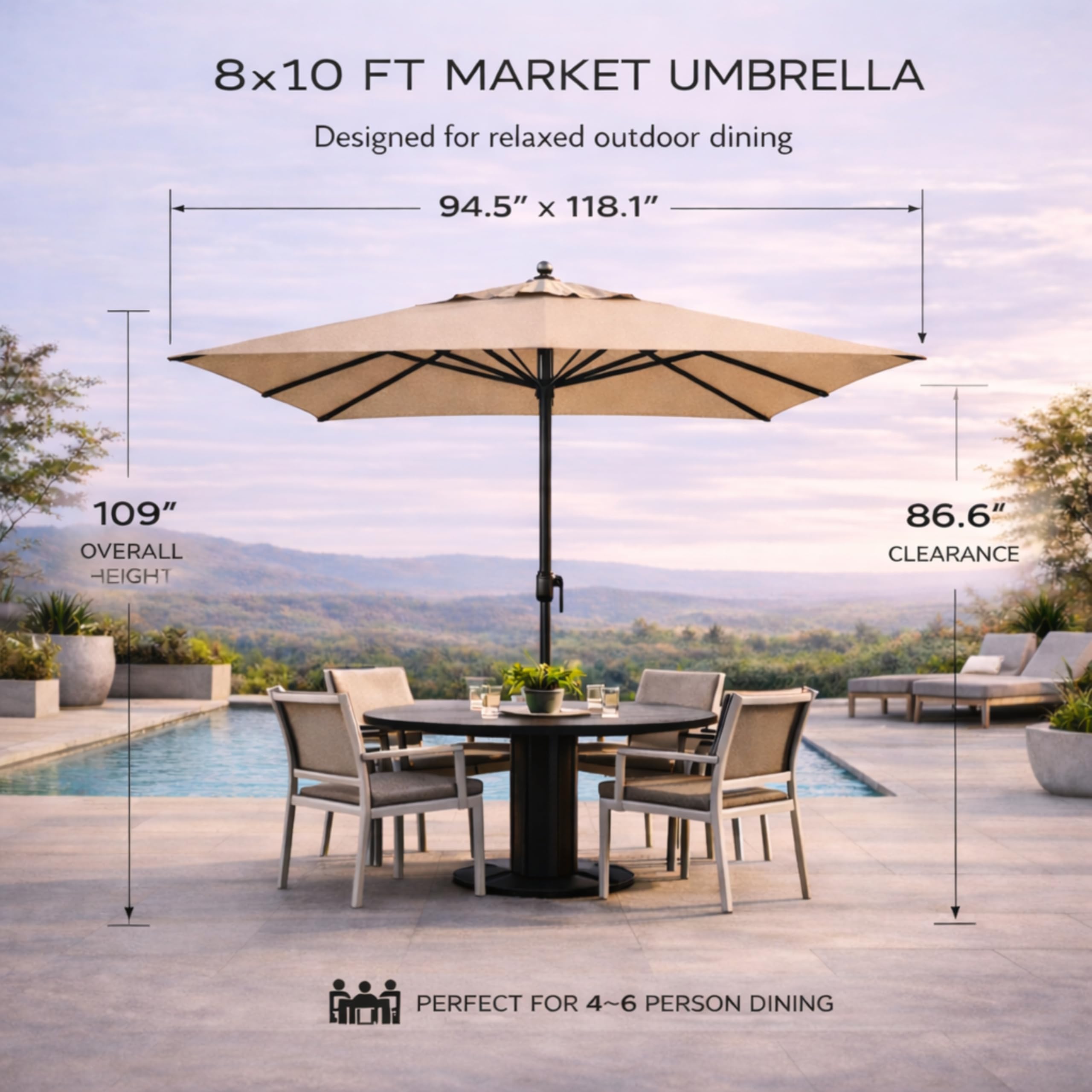 12 double layer patio umbrella Outsunny Brown Double-sided Patio Umbrella 9.5' Outdoor Market Umbrella with Tilt & Crank