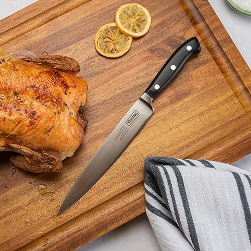 Miniatura 5 de Viking Culinary Professional - Juego de tallado de 2 piezas, cuchillo de acero alemán de 8 pulgadas y tenedor forjado