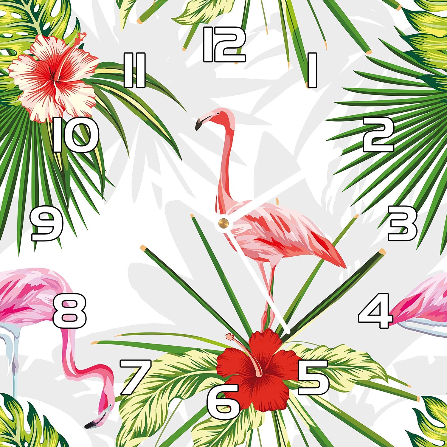 Horloge en verre silencieuse Flamingo pour en finir avec les murs vides