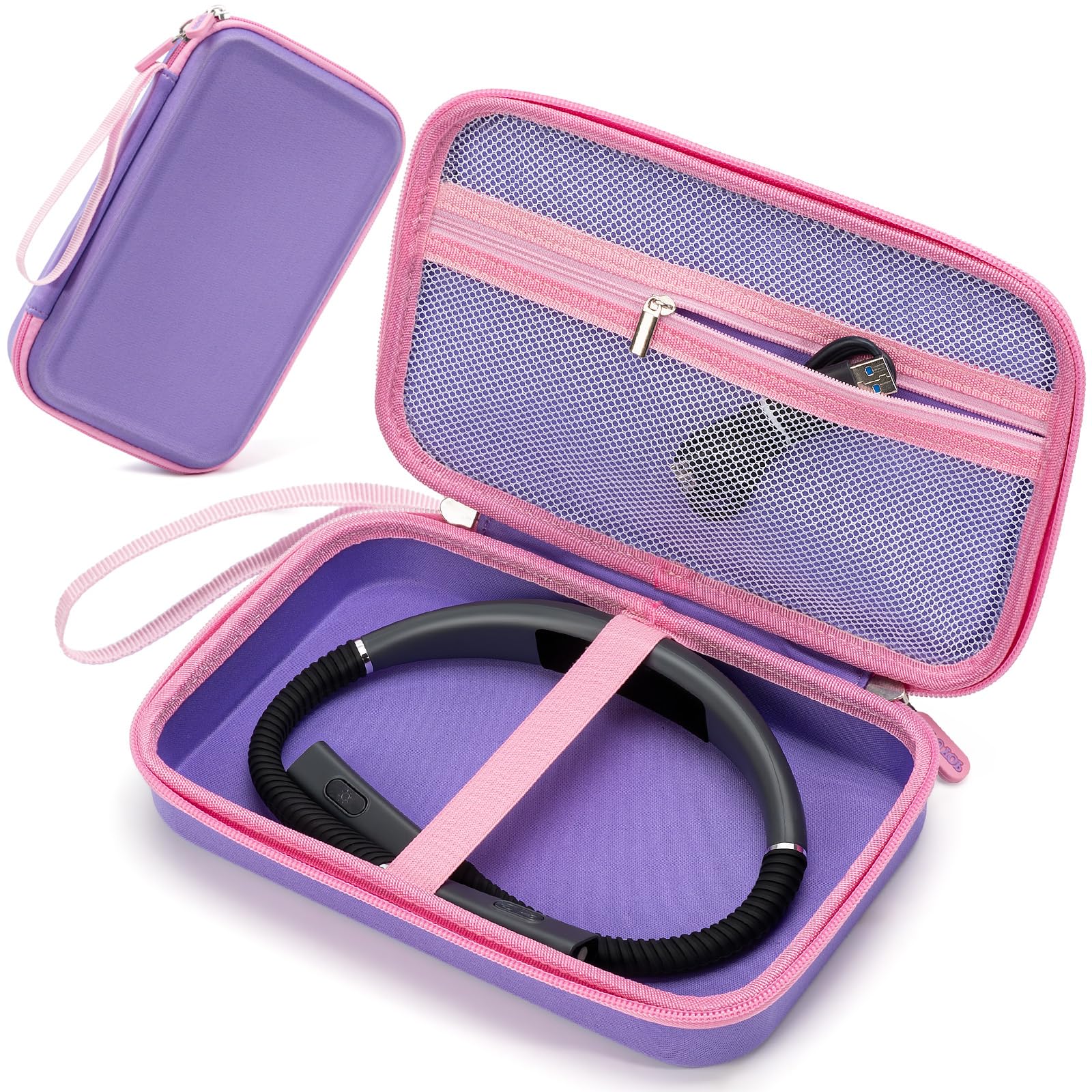 Case for Glocusent Vekkia LITOM LEDGLE TAKKUI TSINGREE Reading Light, Neck Book Light Carrying Box for Reading in Bed, LED Booklight Storage with Pocket for USB Cable (Case Only)- Purple