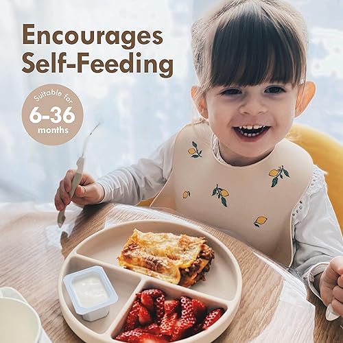 Miniatura 6 de Moonkie Suction Plates for Baby 100% Silicone BPA-Free Baby Plates with Lids and Food Cover Divided Design Microwave and Dishwasher Safe 2