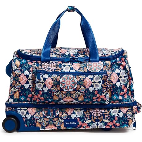 Vera Bradley Recycled Ripstop Foldable Rolling Duffle Bag in Enchanted Mandala