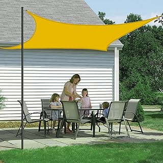 Sun Shade Sail Waterproof Outdoor Terrace, Rectangular 2.5 x 3 m, Awning Shade Sails for Patio Garden, Resistant Oxford Fabric, 95% UV Protection, for Garden Pergola – Yellow