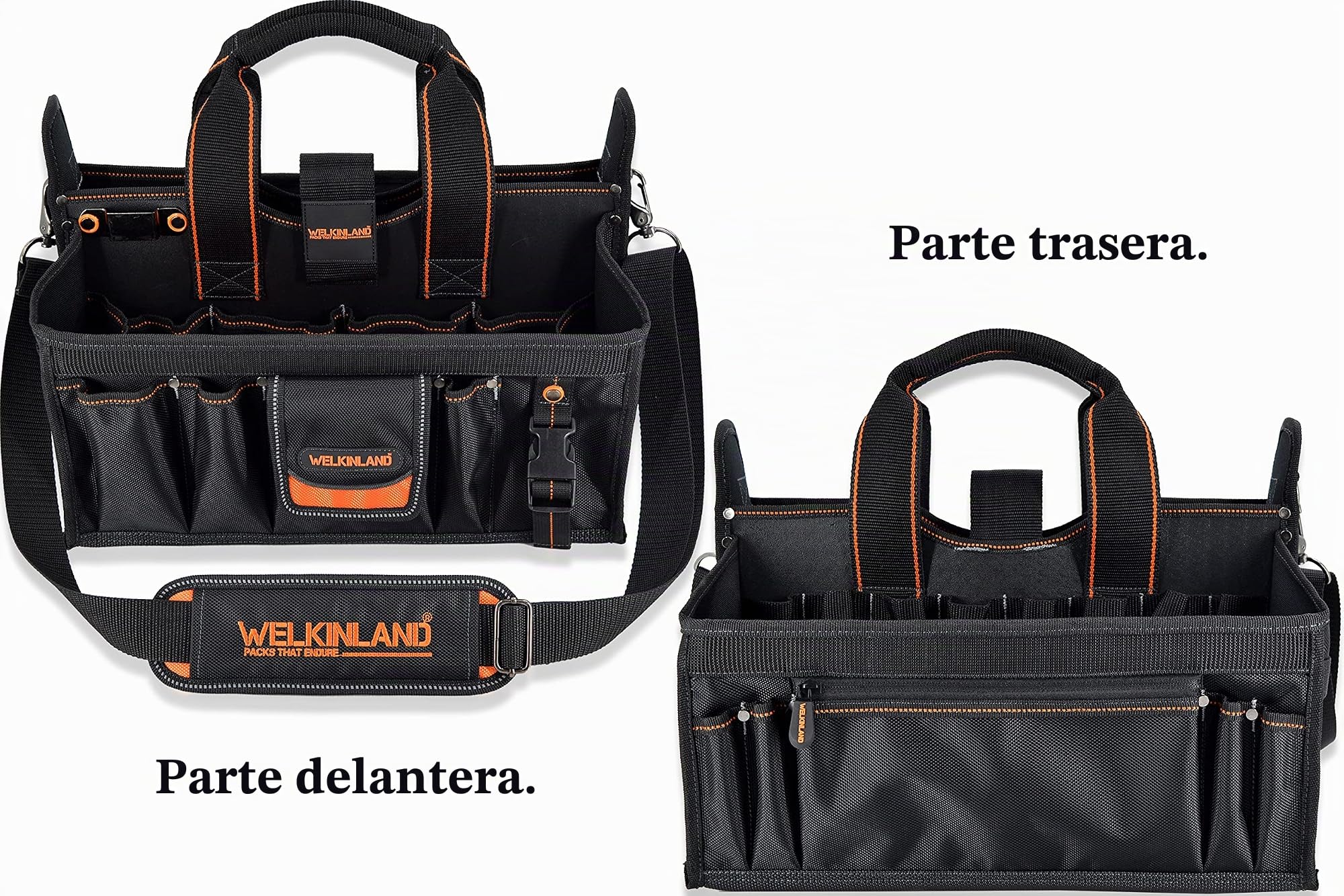 Bolsa de herramientas para electricistas y HVAC – con organizador de enchufes