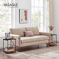 Vista 2 de VASAGLE Side Tables Set of 2, Small End Table, Nightstand for Living Room, Bedroom, Office, Bathroom, Black ULET272B16
