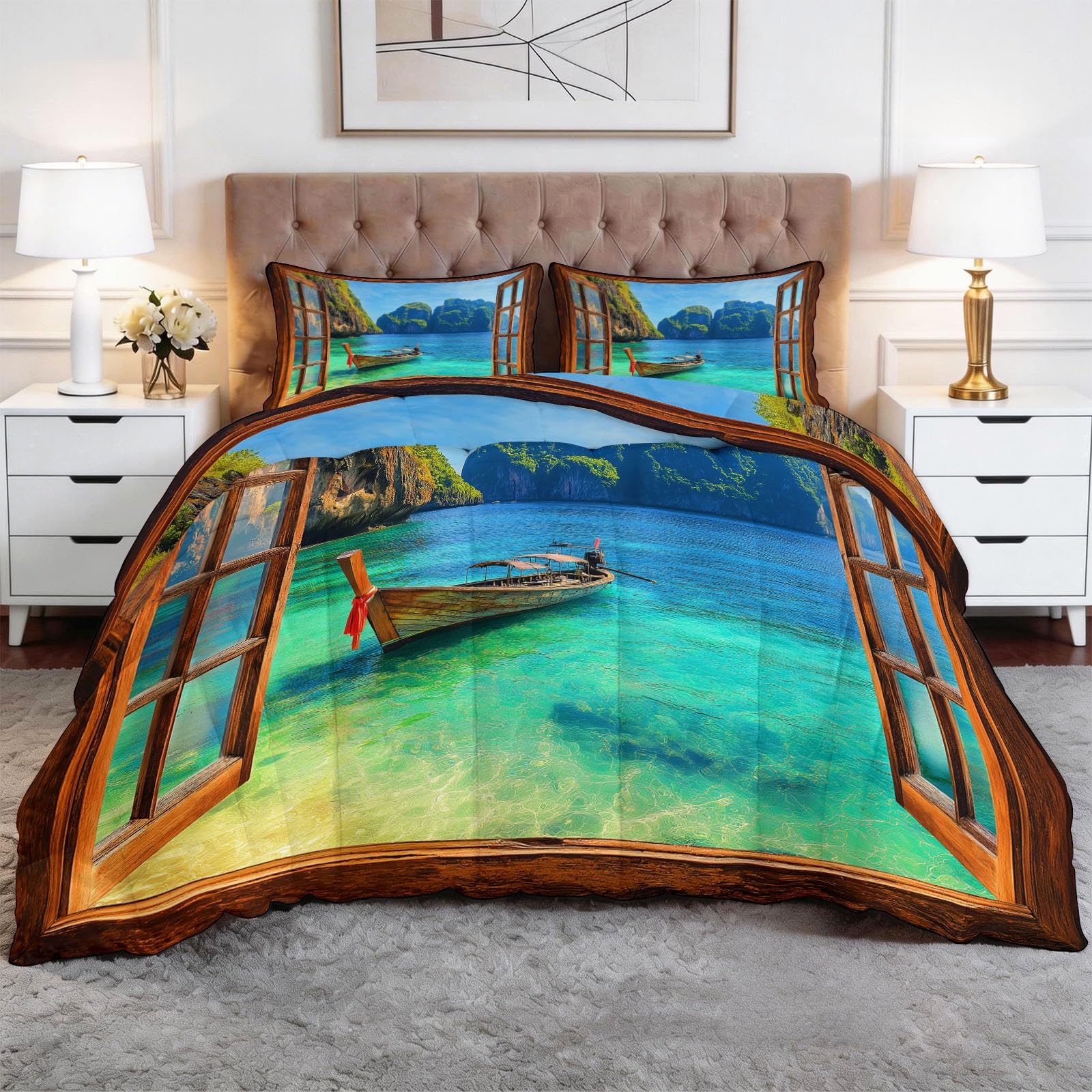 Couette turquoise 160x200 cm douce et chaude pour retrouver le sommeil à deux