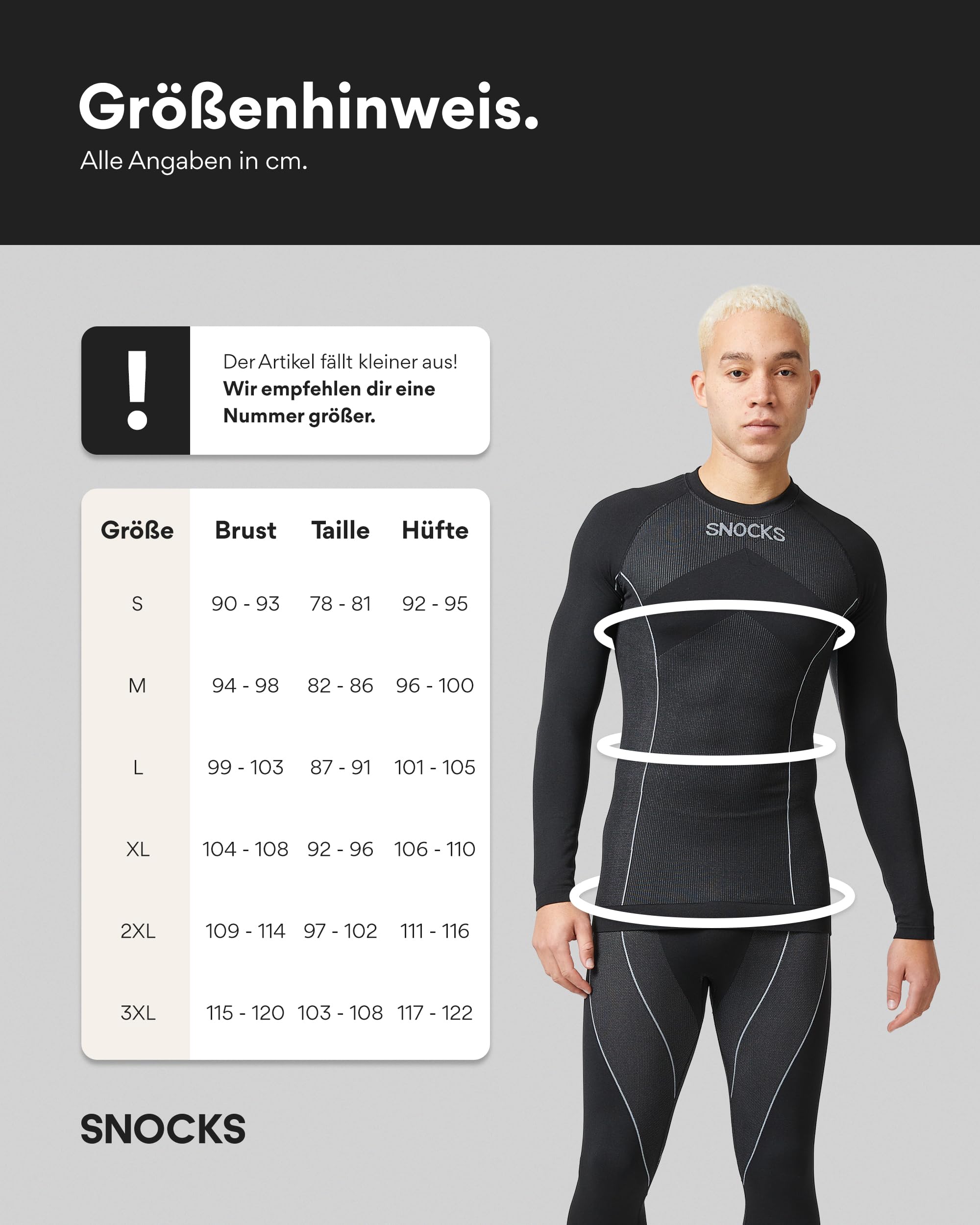 Snocks Thermounterwäsche Herren - extra warm, enganliegend, schnelltrocknend & atmungsaktiv - Gr. S-3XL - Skiunterwäsche, Funktionsunterwäsche