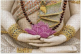 Puzzles for Adults 1000 Pieces Architectural Decorations from Buddhist Temple Exterior Wall Bangkok Wooden Jigsaw Puzzles Challenging Clearance Puzzle Fun Family Game Kids Toy Gift Home Decor