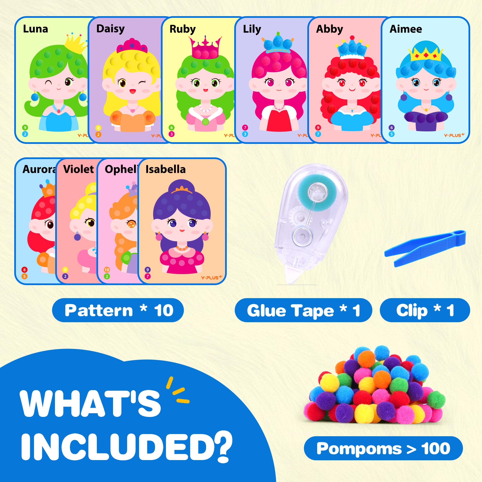 YPLUS Craft Kits for Kids Pompoms Arts and Crafts Ages 3-8, Educational Fine Motor Skills Toys - Image 2